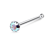 Prong Set CZ Silver Bone Nose Stud NSKD-687